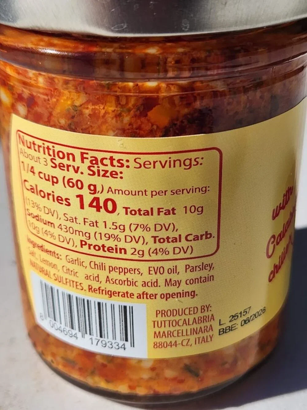 Tutto Calabria Spicy Garlic Sauce in Oil  6.5 oz Kitchen Tools  FAST SHIPPING!